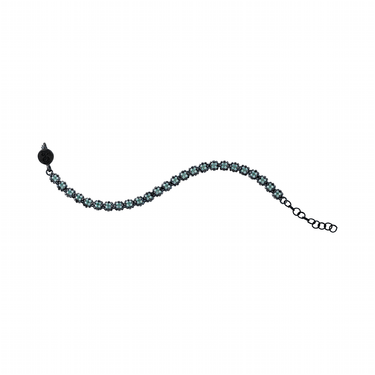 Pulsera Diamantes Minis Negro Ajustable Aqua